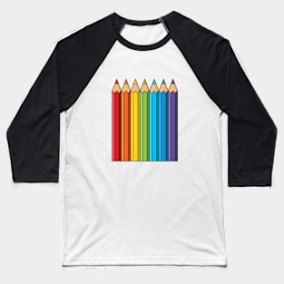 Rainbow Coloring Pencils Baseball T-Shirt